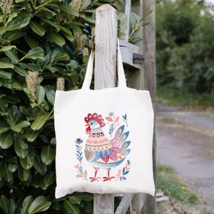 Scandinavian Style Chickens Tote Bag,Cute Chicks Tote Bag,Chicken Lover Bag,Cute Animal Tote,Aesthetic Bag,Casual Canvas Tote,Gift Tote Bag