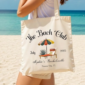 Custom Bachelorette Party Tote Bag: The Bach Club Cotton Canvas