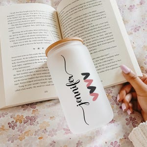Personalized Bridal Iced Coffee Cup-Custom Beer Can Glass with Lid and Straw-Bridesmaid Gift-Bridesmaid Proposal-Party Tumblers