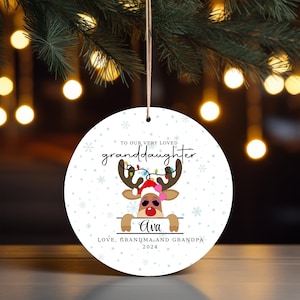 Personalized Granddaughter Christmas Ornament, Christmas Gift From Grandma and Grandpa, To A Very Loved Granddaughter, Gift for Grandparents