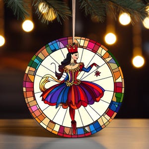 Christmas Nutcracker Ballet Stained Ornament 2024, Christmas Tree Ornament, Dancer,Fairy Ballet Sugar Plum 3 Inch Ceramic Christmas Ornament