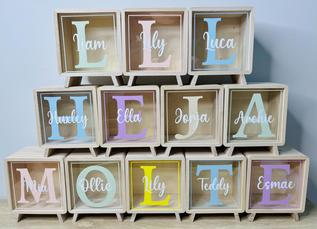 Personalised Initial Money Box : Custom Piggy Bank, Kids Room Decor ...