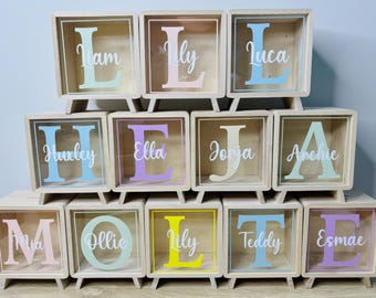 Personalised Initial Money Box : Custom Piggy Bank, Kids Room Decor