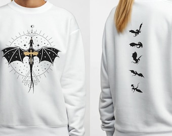 Basgiath War College Sweatshirt and Hoodie, Fantasy Dragon , Double-Sided Design, Riders Quadrant Apparel, Fly or Die Bookish Shirt