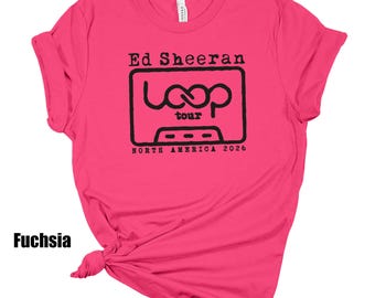 Ed Sheeran LOOP Tour 2026 DTF-Printed T-Shirt: North America Concert Cassette Graphic Tee