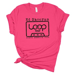 Ed Sheeran LOOP Tour 2026 DTF-Printed T-Shirt: North America Concert Cassette Graphic Tee
