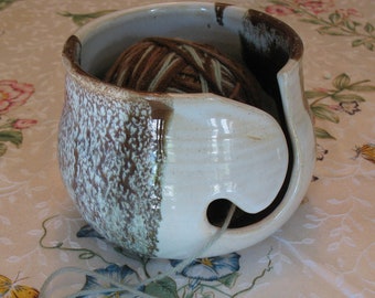 Free Shipping Yarn Bowl in Our Espresso Mint Glave