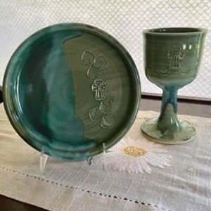 Communion Set in Emerald Isle Green Glaze