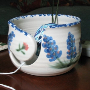 FREE SHIPPING-Yarn Bowl in Our Blue Bonnet Design