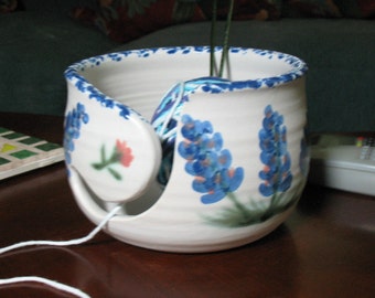 FREE SHIPPING-Yarn Bowl in Our Blue Bonnet Design