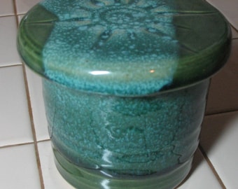 Free Shipping - French Butter Dish -French Butter Keeper -Butter Crock- Emerald Isle Green