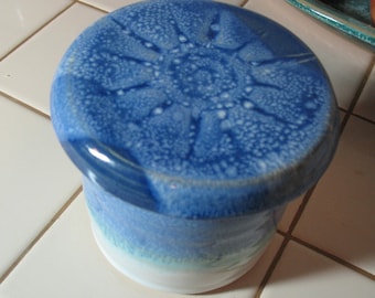 Free Shipping - French Butter Dish - French Butter Keepers -Butter Crock- Ocean Breeze Glaze