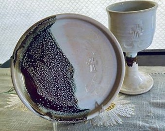 Communion Set in Espresso Mint Glaze