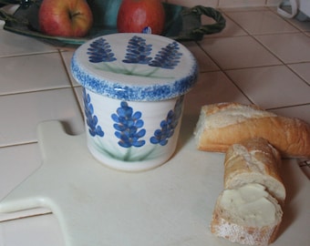 Livraison gratuite - beurrier français - gardien de beurre français - pot de beurre français - Texas Blue Bonnets