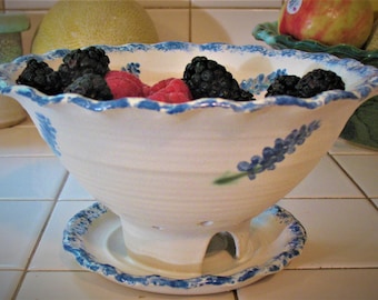 Free Shipping Berry Bowl with Our Texas Blue Bonnet Design