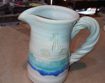 Communion Pitcher in Our Ocean Breeze Glaze