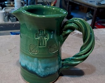 Communion Pitcher in Our Emerald Isle Green Glaze