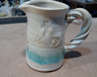 Communion Pitcher in Our Sandy Shores Glaze Pattern