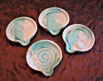 Spoon Rests in Our Sandy Shores Glaze Pattern