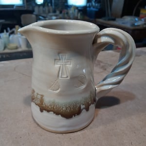 Communion Pitcher in Our Expresso Mint Glaze Pattern