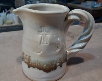 Communion Pitcher in Our Expresso Mint Glaze Pattern