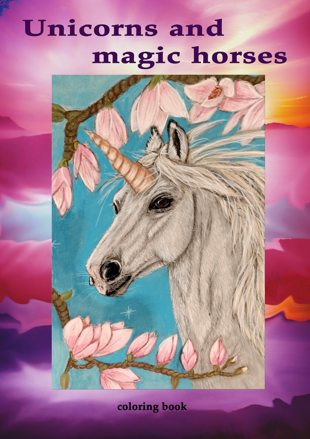 Hand-drawn Coloring Book Unicorns and Magic Horses - Etsy
