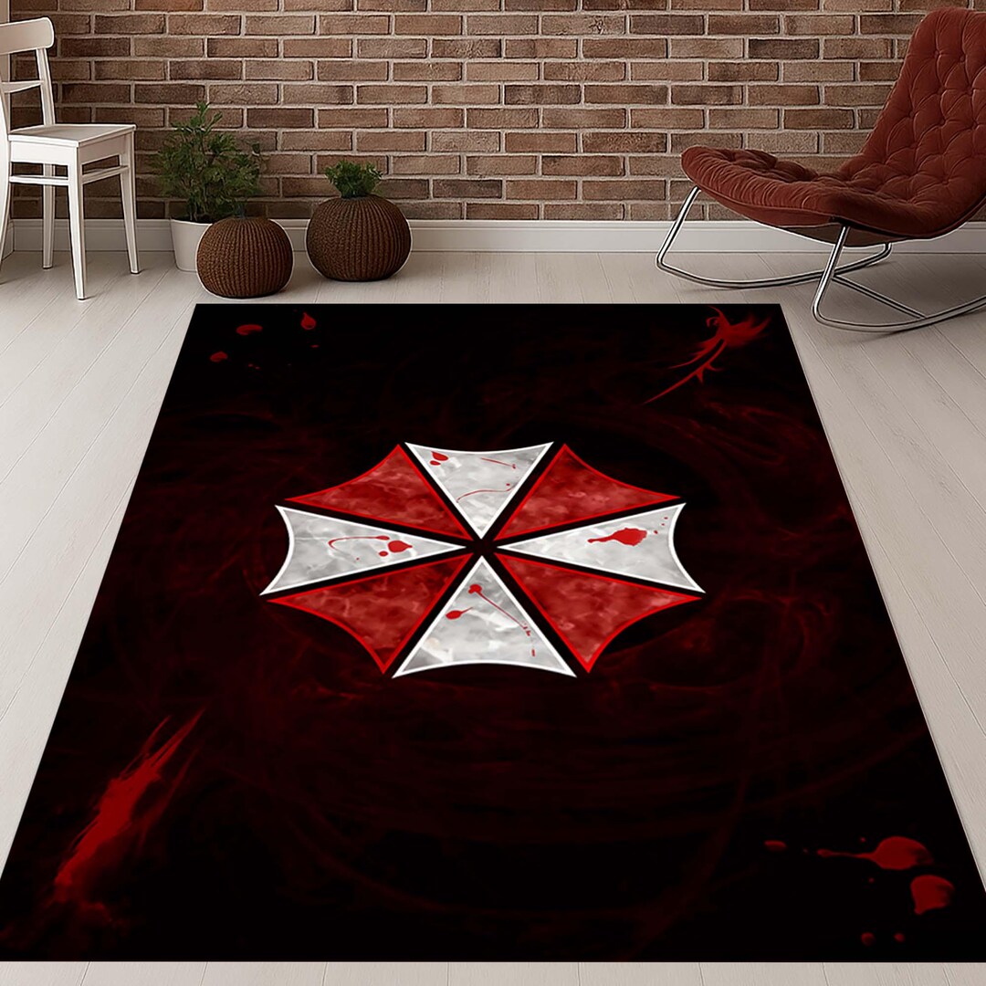 Umbrella Rug, Horror Game Carpet, Sci Fi Inspired Mat, Gamer Room Decor ...