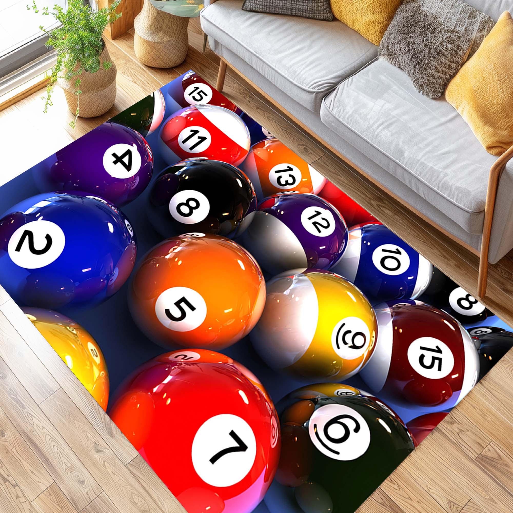Pool Ball Rug, Billiards Rug, Game Room Decor, Sports Area Rug, Unique ...