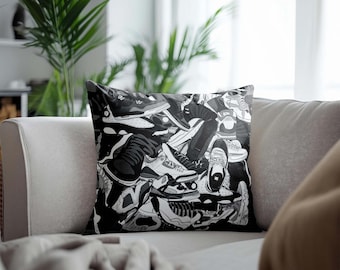 Sneaker Pillow Cover, Streetwear Decor, Hypebeast Cushion, Man Cave Gift, Urban Style Pillow, Sneakerhead Room Decor, Cool Throw Pillow