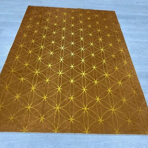 Flower of Life Rug, Tree of Life Rug, Flower of Life Gold Area Rug, Yoga Rug, Modern Floor Rug, Salon Flower Rugs, Meditation Popular Rug image 5