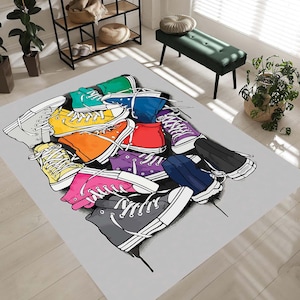 Alfombra con forma de zapatos, alfombra con zapatillas, decoración de zapatos, alfombra para habitación con zapatos, alfombra con zapatillas bonitas, tapete con zapatos, alfombra decorativa para regalo