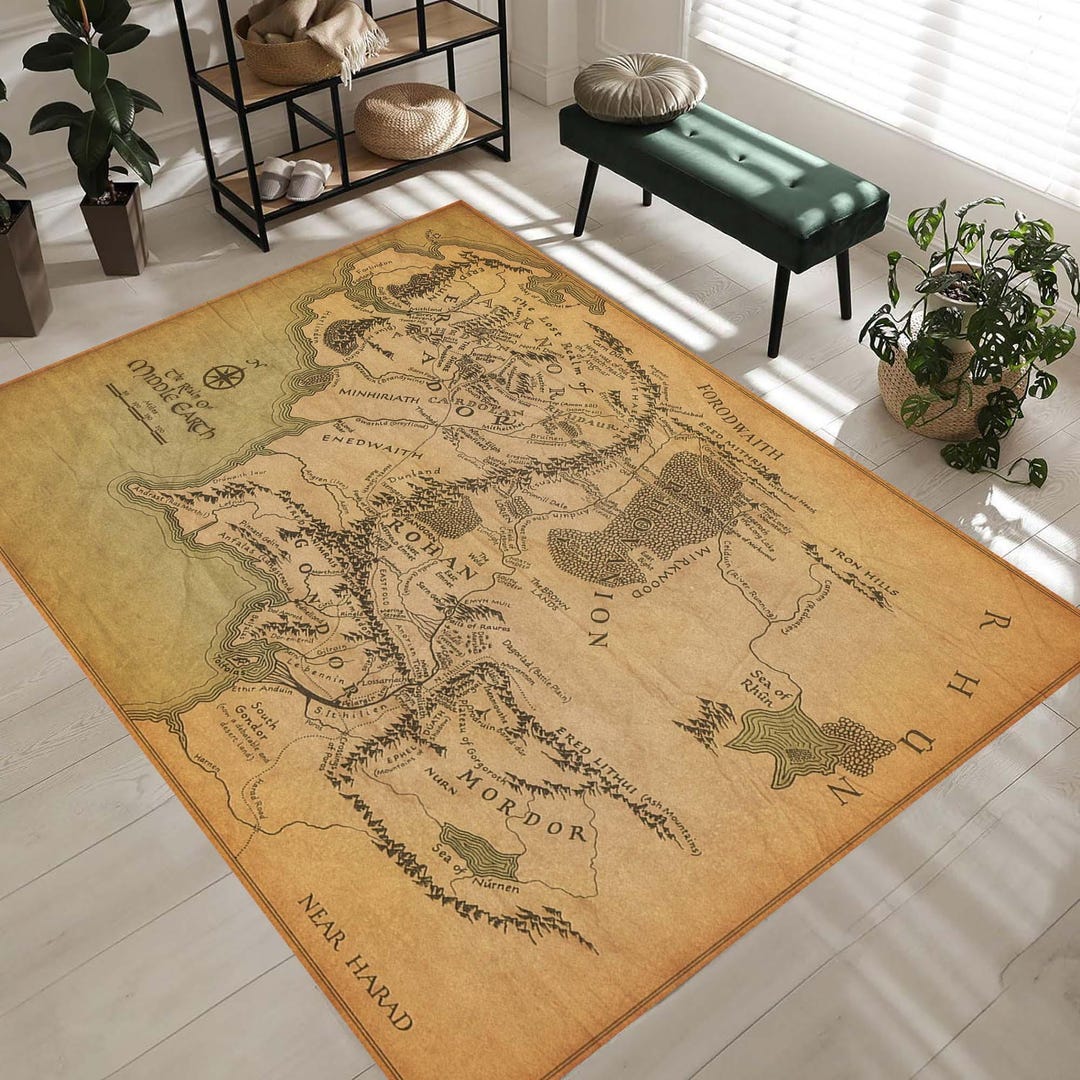 Middle Earth Map Rug, Magic Middle Earth Map, Fantasy Middle Earth Map ...