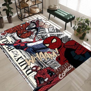 Spiderman Comics Cover Rug, The Amazing Spiderman Comics, Vintage Comic Book Covers Posters Wall Decor Rug
