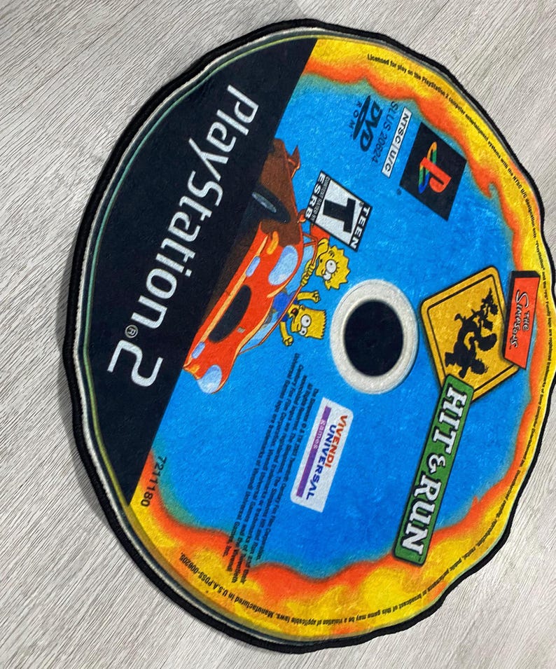 Cd Game Rug Hit Run, Video Game Rug, Gaming Rug, Popular Game Carpet, CD Record ...