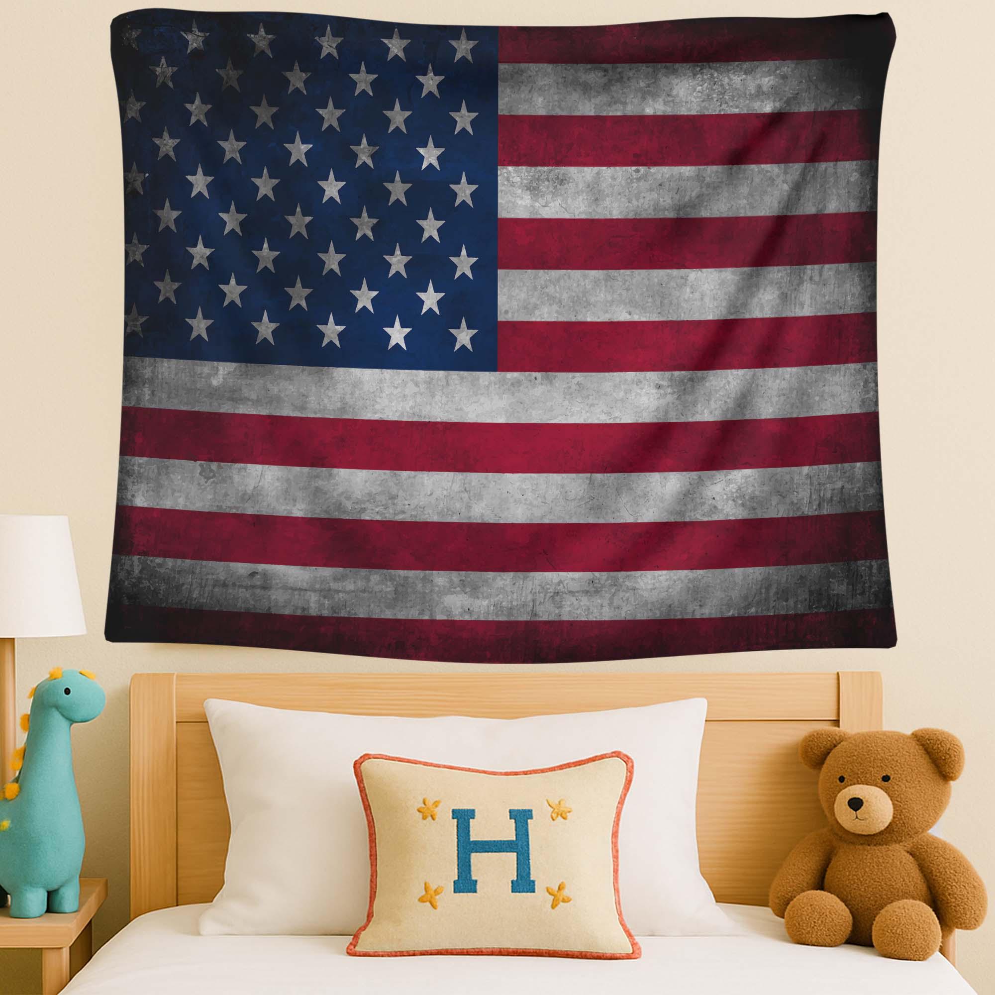 Camouflage Amerikanische Flagge Wandteppich – 60x40 Cm, Polyester, Für Wanddekoration, Tischdecke, Decke