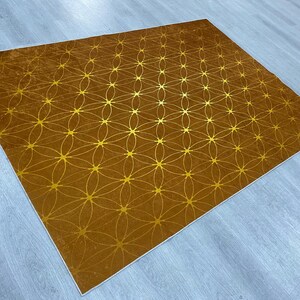 Flower of Life Rug, Tree of Life Rug, Flower of Life Gold Area Rug, Yoga Rug, Modern Floor Rug, Salon Flower Rugs, Meditation Popular Rug image 6