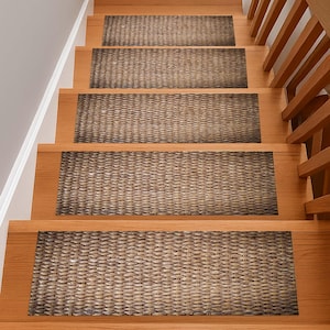 Stair Natural Look Rug, Rustic Stair Mat, Farmhouse Rug, Boho Stair Carpet, Stair Grip Mat, Non Slip Rug, Landing Rug