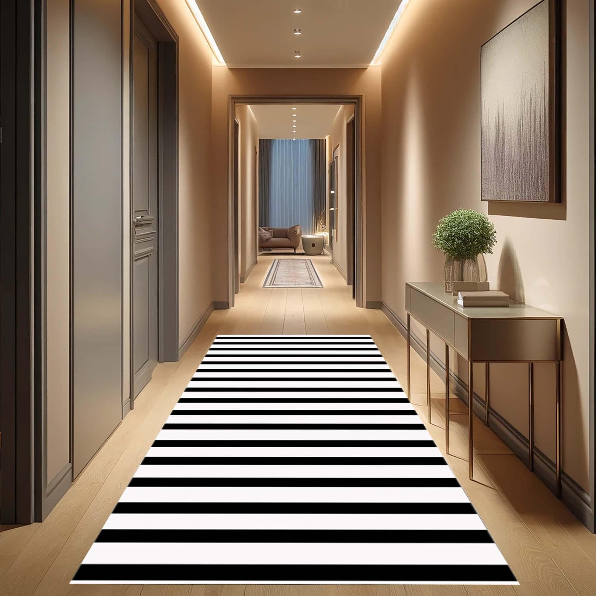 Black White Striped Runner Rug, Modern Hallway Rug, Minimalist Home Decor,  Contemporary Kitchen Runner, Monochrome Aesthetic,bold Stripe Rug - Etsy, image size:2000x2000