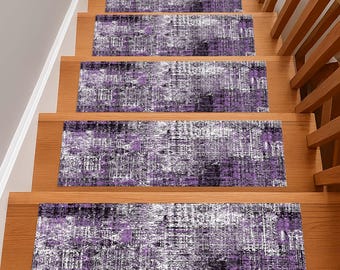 Alfombra para escalones, moderna, antideslizante, para pasillo, abstracta, rústica, suave, para descanso