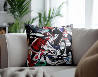Sneaker Pillow Cover, Streetwear Decor, Hypebeast Pillow Case, Shoe Gift, Urban Style Cushion Case, Cool Throw Pillow Cover,Sneakerhead Case