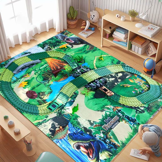 Alfombra De Parque Jurásico, Regalo Para Niños, Alfombra De Dinosaurio, Sala De Estar Alfombra Para Mesa De Té, Dormitorio, Alfombra De Parque