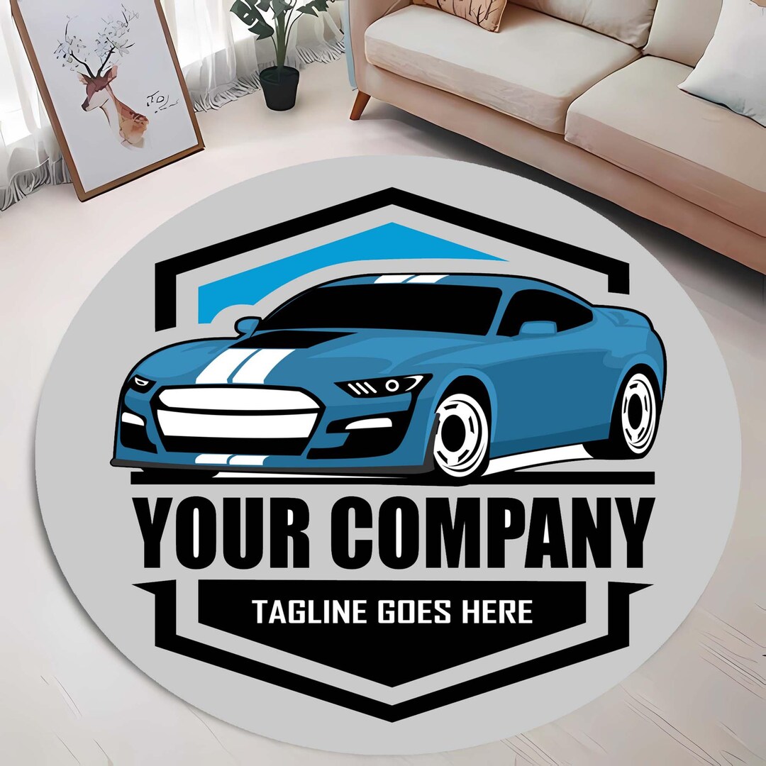 Unique Car Rug Custom Car Logo Rugs, Personalized Round Rug for Auto Enthusiasts ...