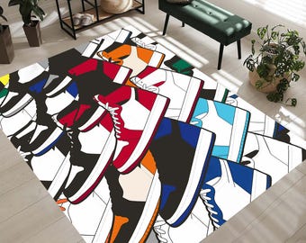 Sneakers Shoes Rug, Sneakers Rug, Shoes Rug, Hippie Rug, Street Fashion Shoes Rug, Sneakers, Shoes, Shoes Room Rug, Shoes Mat, Room Doormat