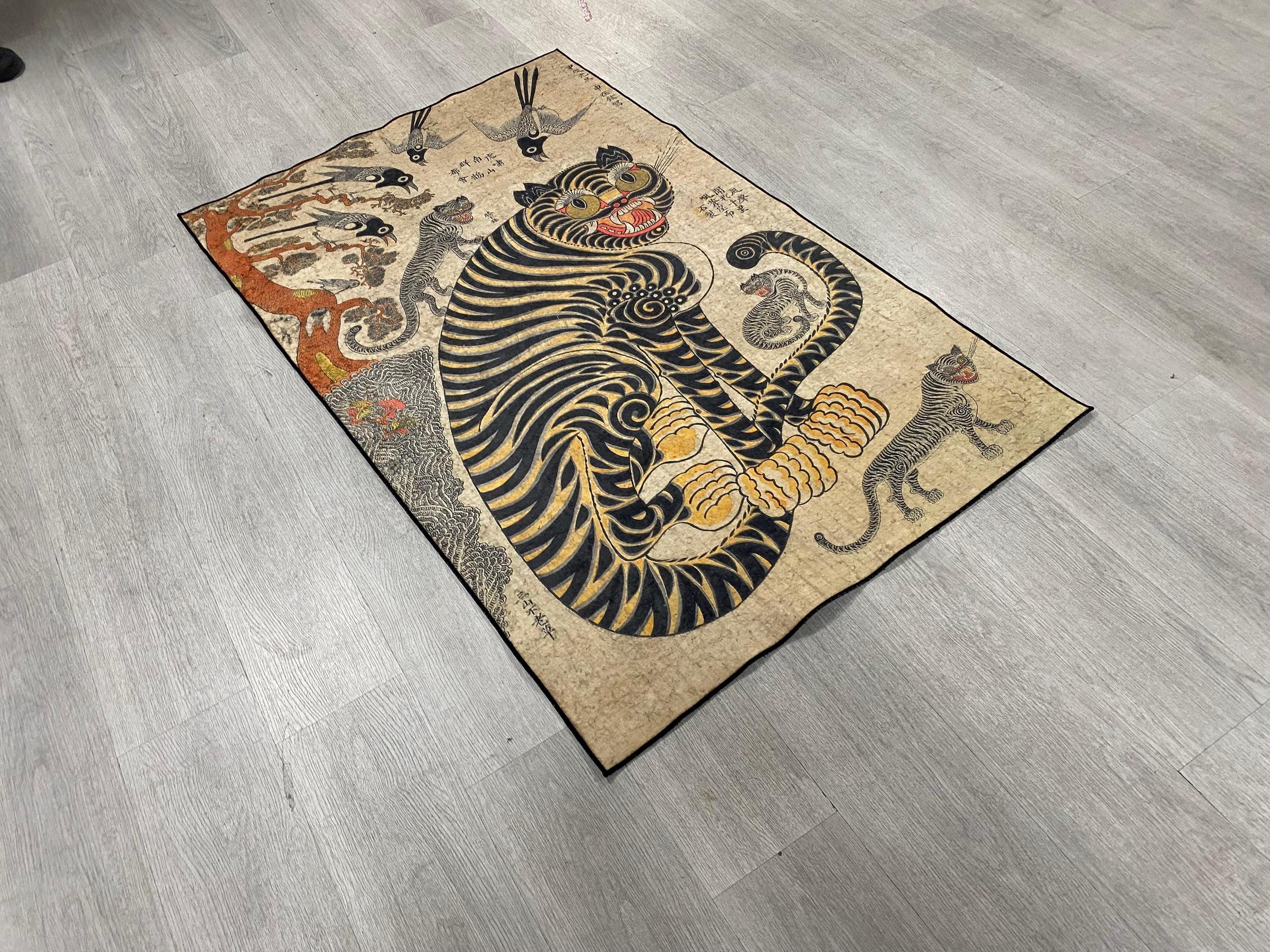 Traditional Korean Rug Korean Art, Asian Art, Korean Painting, Japanese Tiger Painting, Tiger ...
