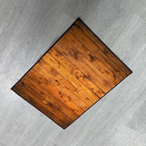 Badezimmerteppich in Holzoptik, rustikales Design, Holzbodenmatte, Naturholz, Badezimmerakzent, strukturierter Teppich, Bauernhausdekor, umweltfreundlicher Teppich Bild 6