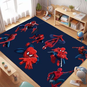 Spiderman Rug, Kids Superhero Carpet, Comic Book Floor Rug, Toddler Hero Playmat, Superhero Bedroom Rug, Spiderman Decor, Hero Theme Carpet