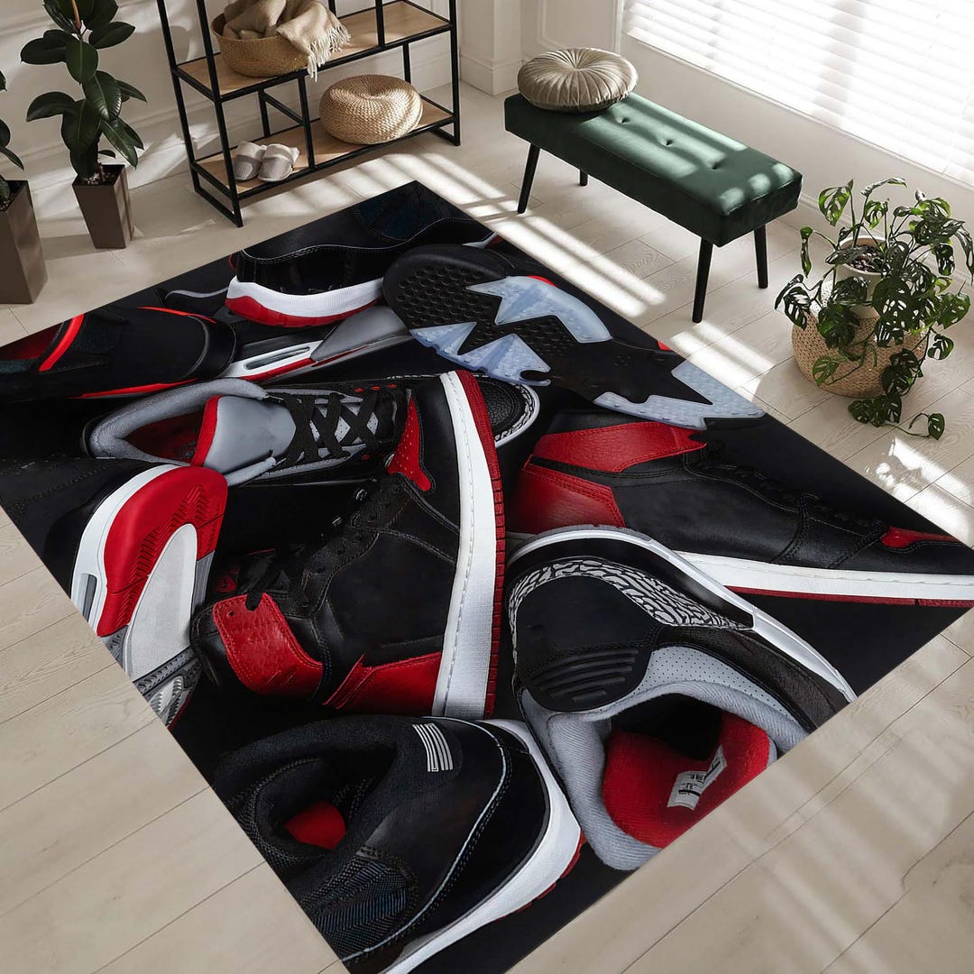 Cool Sneakers Area Rug, Sneakers Rug, Sneaker Shoes Rug, Sport Rug ...