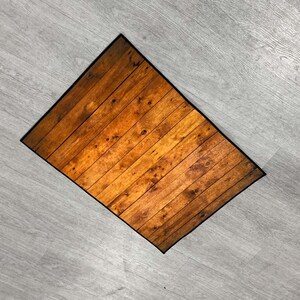Badezimmerteppich in Holzoptik, rustikales Design, Holzbodenmatte, Naturholz, Badezimmerakzent, strukturierter Teppich, Bauernhausdekor, umweltfreundlicher Teppich Bild 7