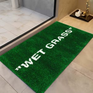 Wet Grass Rug, Wet Grass Mat, Fun Bathroom Decor, Fashion Style Rug, Bath Mat, Unique Rug, Funny Doormat, Fresh Look, Not Plush Rug