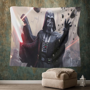 Star Wars Darth Vader Tapestry, Sci-Fi Wall Decor, Stormtrooper Movie Tapestry, Galactic Empire, Star Wars Gift, Force Awakens Wall Hanging